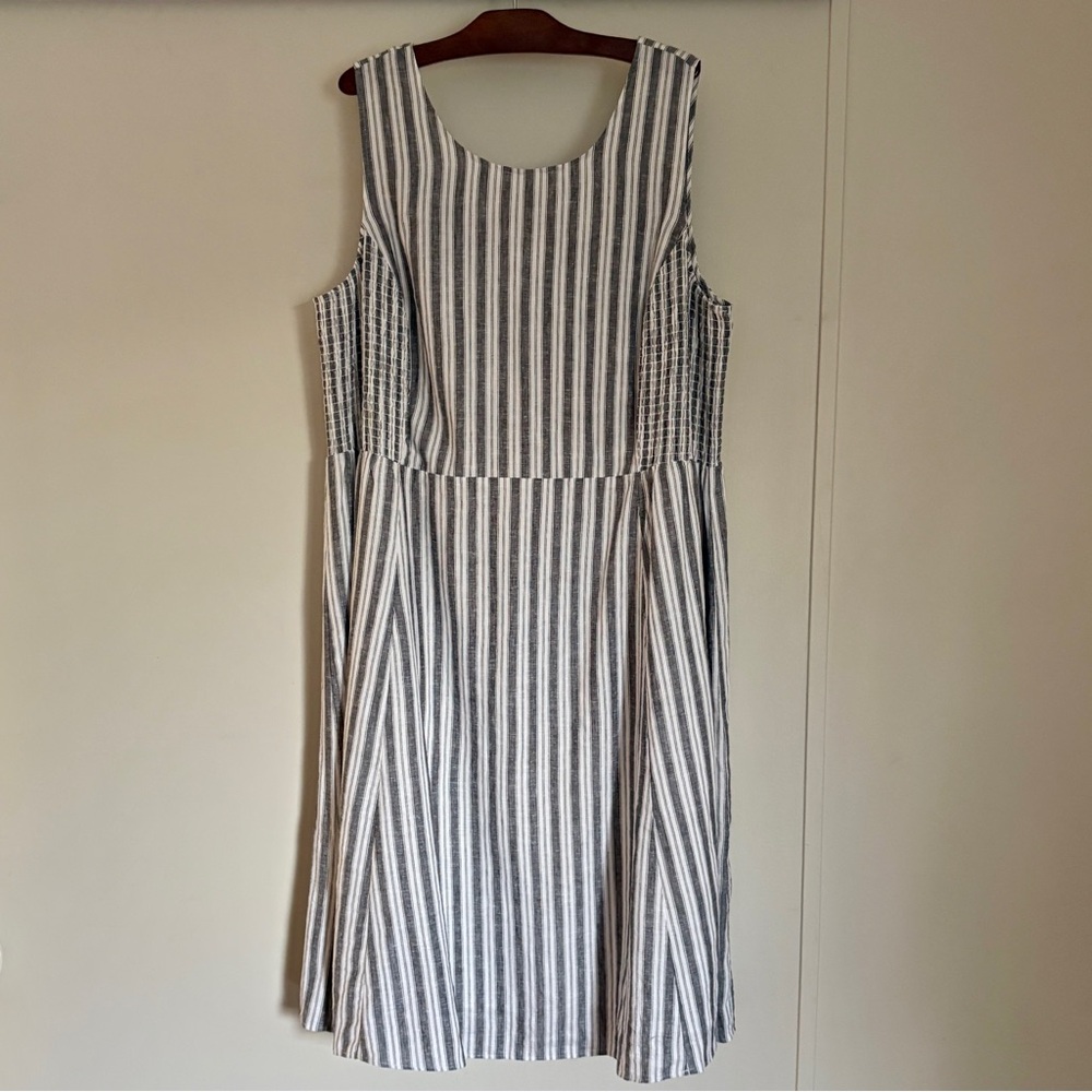 Penningtons Striped Sleeveless Linen Dress 26 NWT - Picture 2 of 12
